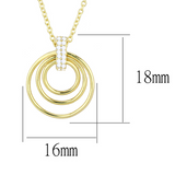 TS601 - 925 Sterling Silver Necklace Gold Women AAA Grade CZ Clear