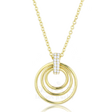 TS601 - 925 Sterling Silver Necklace Gold Women AAA Grade CZ Clear