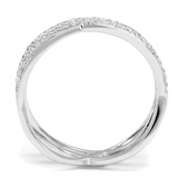 TS602 - 925 Sterling Silver Ring Rhodium Women AAA Grade CZ Clear