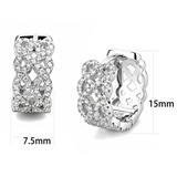TS616 - Rhodium 925 Sterling Silver Earrings with AAA Grade CZ  in Clear