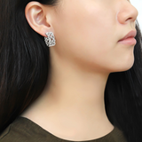 TS616 - 925 Sterling Silver Earrings Rhodium Women AAA Grade CZ Clear