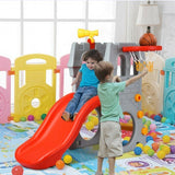 Children's Castle Slide with Basketball Hoop and Telescope