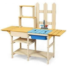 Kid's Outdoor Wooden Pretend Cook Kitchen Playset Toy