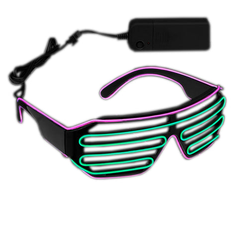 Ultra Electro Luminescent Sunglasses Pink and Green