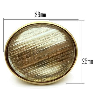 VL002 - Brass Ring IP Gold(Ion Plating) Women Synthetic Topaz