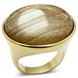 VL002 - Brass Ring IP Gold(Ion Plating) Women Synthetic Topaz