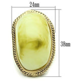 VL005 - Brass Ring IP Gold(Ion Plating) Women Synthetic Apple Green color