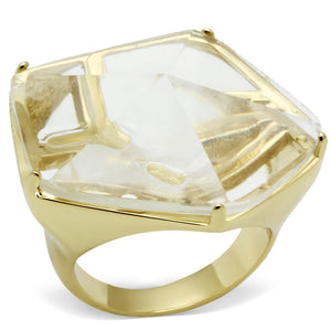VL007 - Brass Ring Gold Women Synthetic Clear