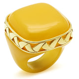 VL014 - Brass Ring IP Gold(Ion Plating) Women Synthetic Topaz