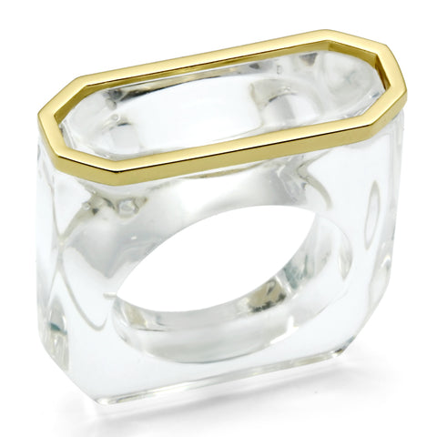VL016 - Brass Ring Gold Women Synthetic Clear
