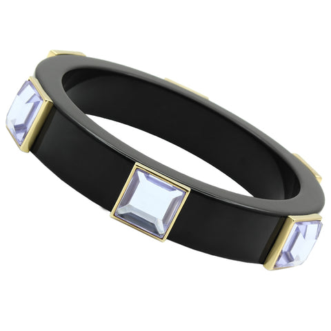 VL031 - Brass Bangle IP Gold(Ion Plating) Women Synthetic Light Amethyst