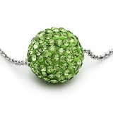 VL060 - Brass Chain Pendant Rhodium Women Top Grade Crystal Emerald