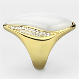 VL082 - Brass Ring IP Gold(Ion Plating) Women Synthetic White