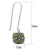 VL090 - Stainless Steel Earrings High polished (no plating) Women Top Grade Crystal Multi Color
