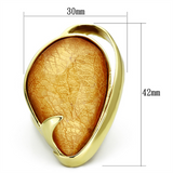 VL098 - Stainless Steel Ring IP Gold(Ion Plating) Women Synthetic Orange