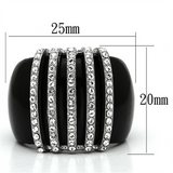 VL099 - Stainless Steel Ring High polished (no plating) Women Top Grade Crystal Clear