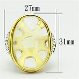 VL108 - Stainless Steel Ring IP Gold(Ion Plating) Women Synthetic Clear
