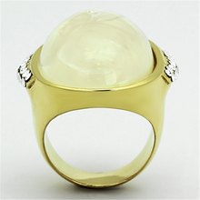VL108 - Stainless Steel Ring IP Gold(Ion Plating) Women Synthetic Clear