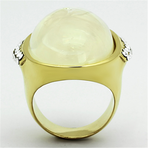 VL108 - Stainless Steel Ring IP Gold(Ion Plating) Women Synthetic Clear