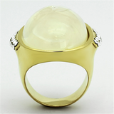 VL108 - Stainless Steel Ring IP Gold(Ion Plating) Women Synthetic Clear