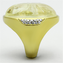 VL108 - Stainless Steel Ring IP Gold(Ion Plating) Women Synthetic Clear