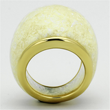 VL109 - Stainless Steel Ring IP Gold(Ion Plating) Women Synthetic Citrine Yellow