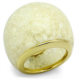 VL109 - Stainless Steel Ring IP Gold(Ion Plating) Women Synthetic Citrine Yellow