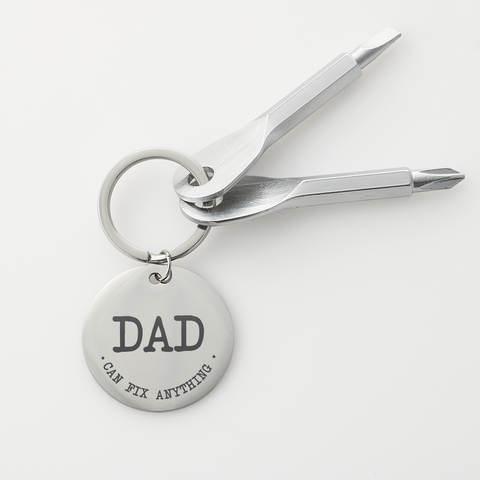 Dad Can Fix Anything Screwdriver key chain set