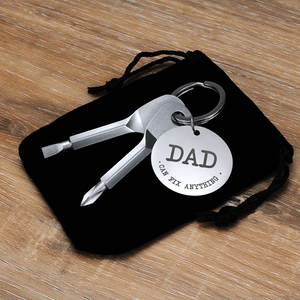 Dad Can Fix Anything Screwdriver key chain set