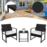 Pieces Patio Set Outdoor Wicker Patio Furniture Sets Modern Bistro Set Rattan Chair Conversation Sets with Coffee Table for Yard and Bistro YJ