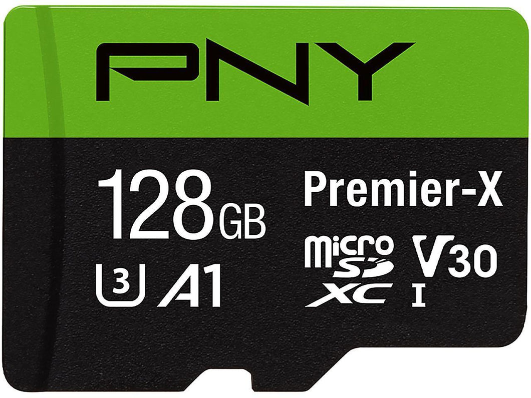 FLASH 128G|PNY PREMIER-X CLS10 U3 V30 MSDXC w/SD ADPTR