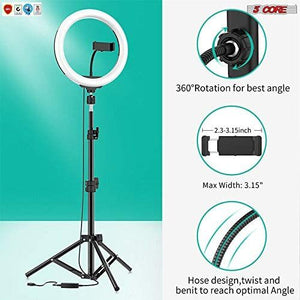 LED TIK Tok Ring Light with Tripod Stand Phone Holder Ringlight Stand for Makeup Tiktok Live Zoom Halo Light