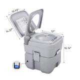 5.3 Gallon 20L Flush Outdoor Indoor Travel Camping Portable Toilet for Car, Boat, Caravan, Campsite, Hospital,Gray XH