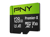 FLASH 128G|PNY PREMIER-X CLS10 U3 V30 MSDXC w/SD ADPTR