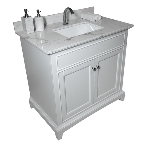 37 inch bathroom vanity top stone carrara white new style tops with rectangle undermount ceramic sink and single faucet hole