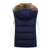 Mn's & Woman's Couple Camouflage Vest Winter Men Fashion Design Big Fur Hooded Male Cotton-Padded Waistcoat Jacket Coat