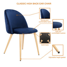 Living Room Chairs Velvet Chairs Side Chairs Modern Style Upholstered Armchairs for Leisure, Restaurant, Makeup, Set of 2