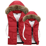 Mn's & Woman's Couple Camouflage Vest Winter Men Fashion Design Big Fur Hooded Male Cotton-Padded Waistcoat Jacket Coat