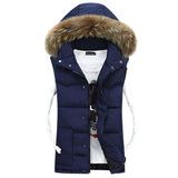 Mn's & Woman's Couple Camouflage Vest Winter Men Fashion Design Big Fur Hooded Male Cotton-Padded Waistcoat Jacket Coat