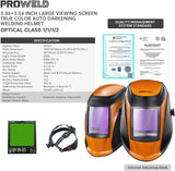 PROWELD Super Large Viewing Screen True Color Auto Darkening Lightweight Welding Helmet with Solar Power