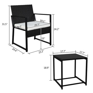 Pieces Patio Set Outdoor Wicker Patio Furniture Sets Modern Bistro Set Rattan Chair Conversation Sets with Coffee Table for Yard and Bistro YJ