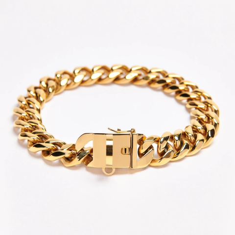 Cuban Link Chain Dog Collar - Gold