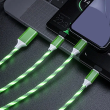 3 In1 LED Flowing LED  Lighted Phone Cord x 3 FT.