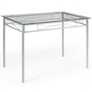 5 Pcs Dining Set Glass Table and 4 Chairs by Carmino