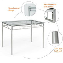 5 Pcs Dining Set Glass Table and 4 Chairs by Carmino