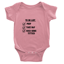 Classic Baby Short Sleeve To-do Onesies Black Lettering