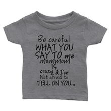 Mom Mom Baby Crewneck T-shirt (Blk Lettering)