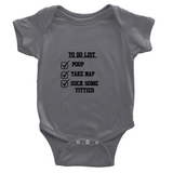 Classic Baby Short Sleeve To-do Onesies Black Lettering
