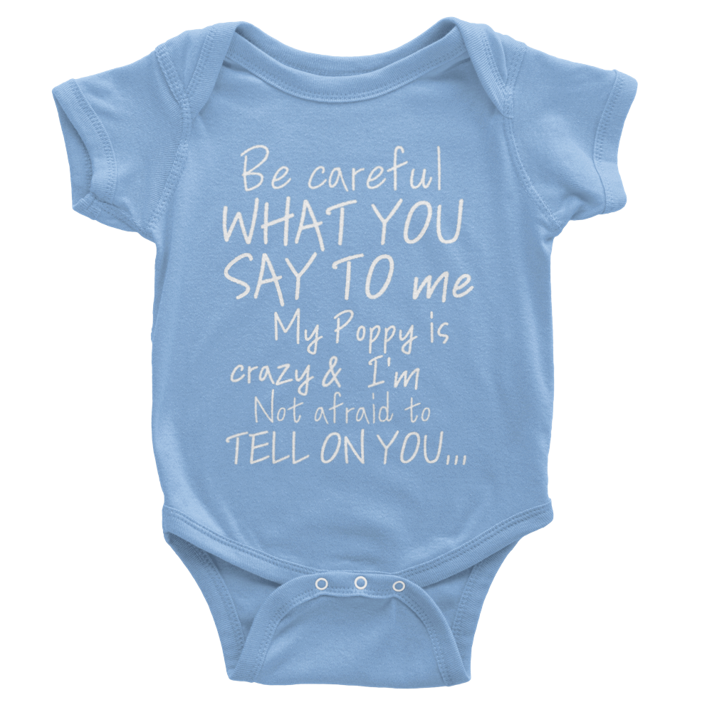 Classic Baby Short Sleeve Poppy Onesies-white Lettering