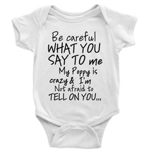 Classic Baby Short Sleeve Poppy Onesies- black Lettering